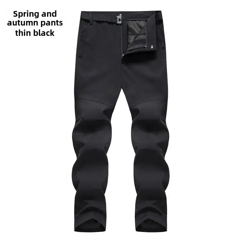Men's Slim Fit Windproof Ski Pants Gray Large