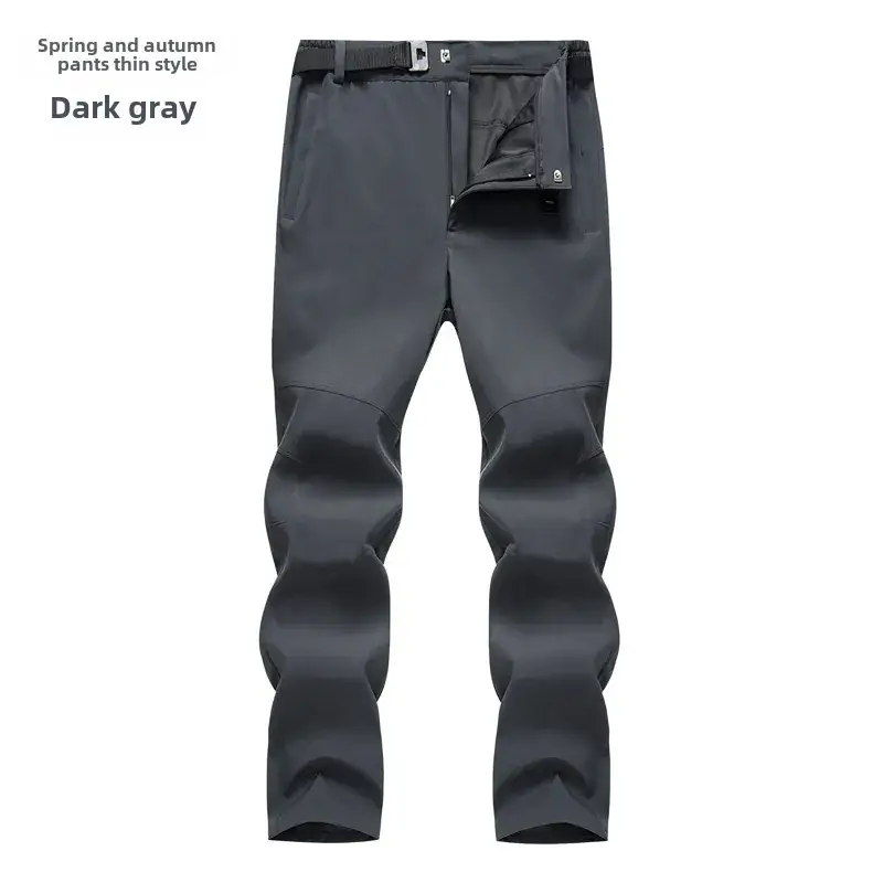 Men's Slim Fit Windproof Ski Pants Gray Large