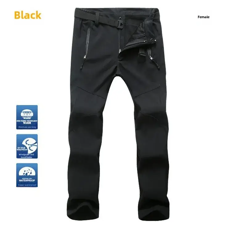 Men's Slim Fit Windproof Ski Pants Gray Large