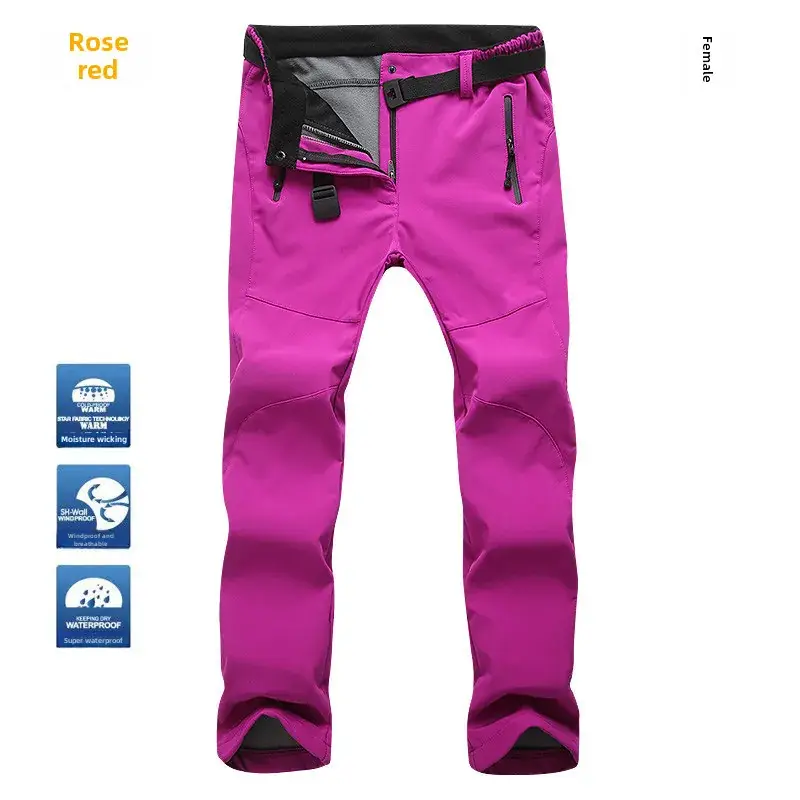 Men's Slim Fit Windproof Ski Pants Gray Large