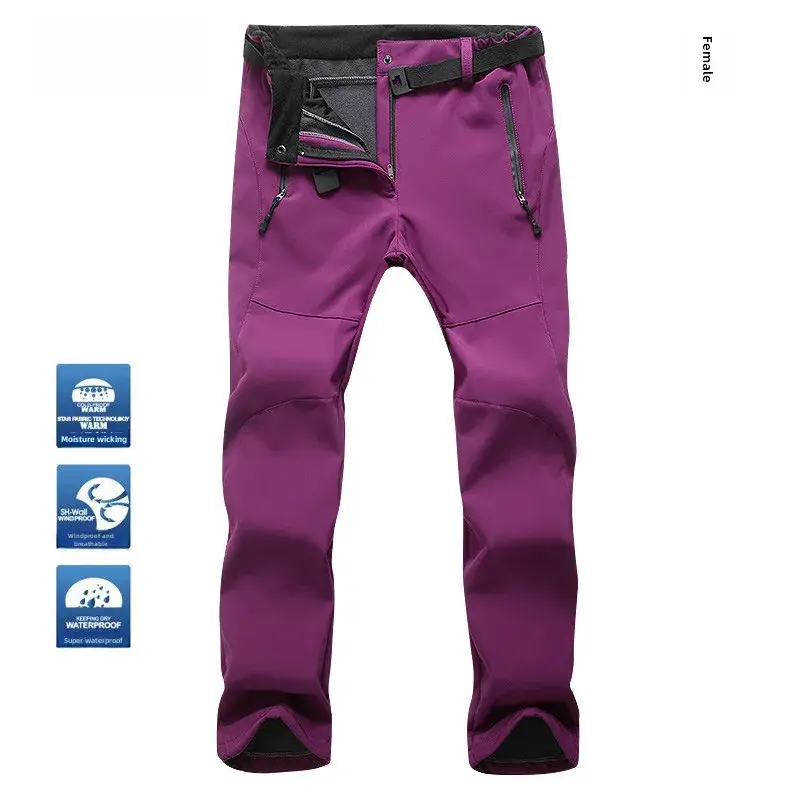 Men's Slim Fit Windproof Ski Pants Gray Large