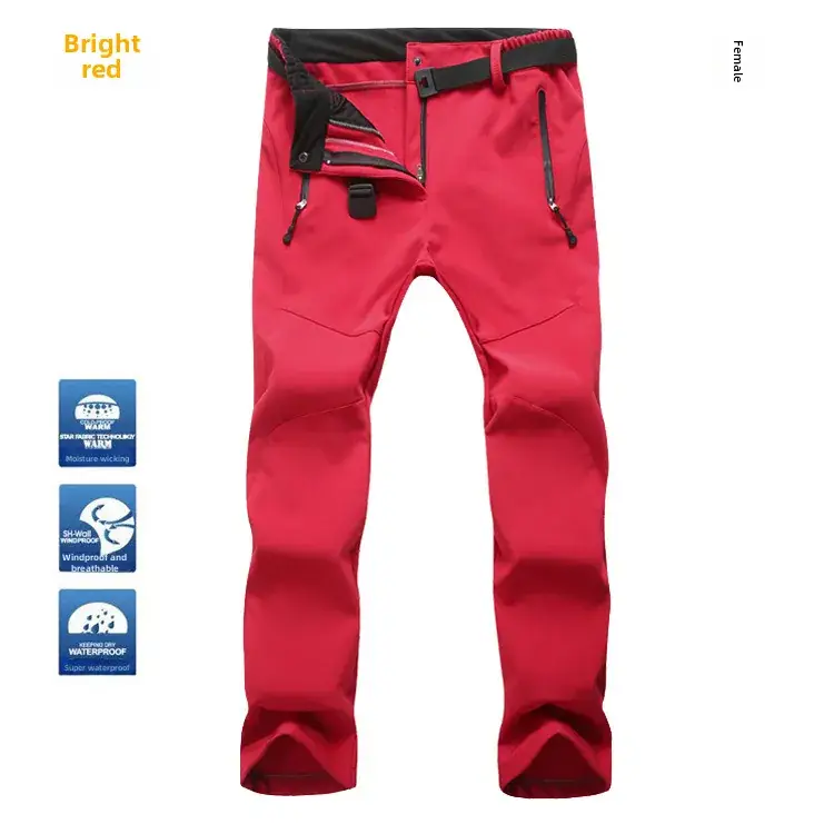Men's Slim Fit Windproof Ski Pants Gray Large