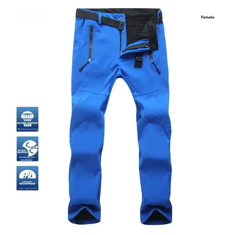 Men's Slim Fit Windproof Ski Pants Gray Large