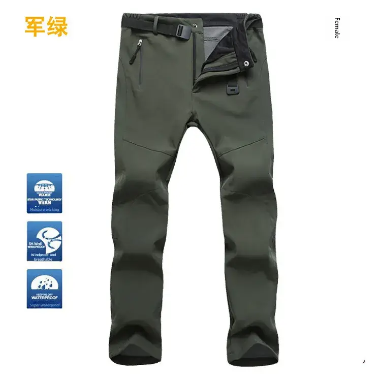 Men's Slim Fit Windproof Ski Pants Gray Large