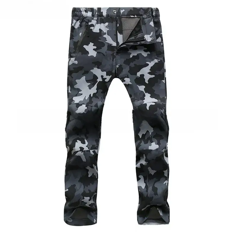 Men's Slim Fit Windproof Ski Pants Gray Large