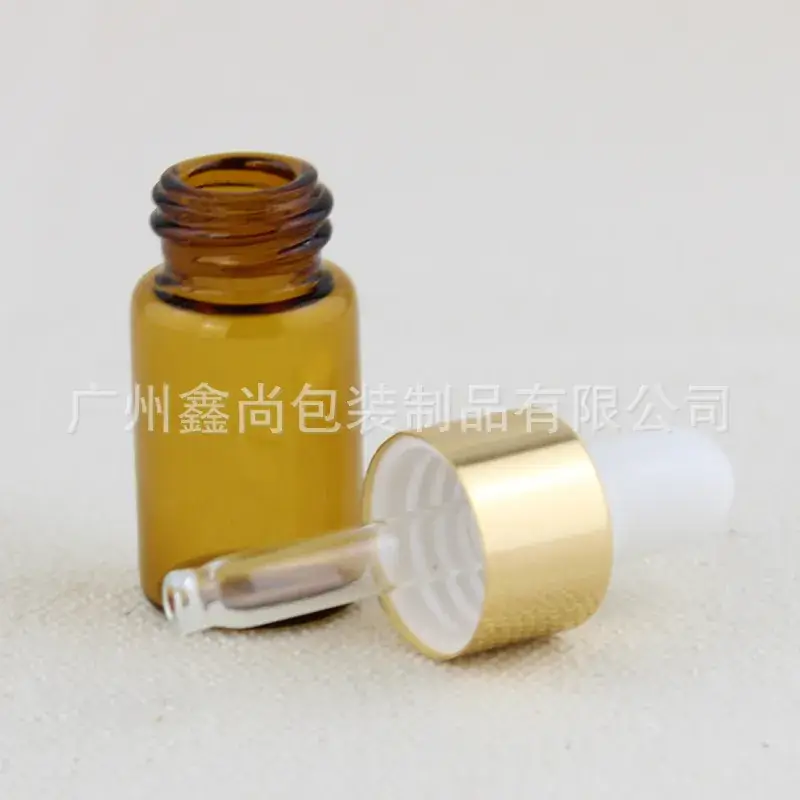 Brown Essential Oil Bottles 3ml Small Glass Cosmetic Packaging - Image 3