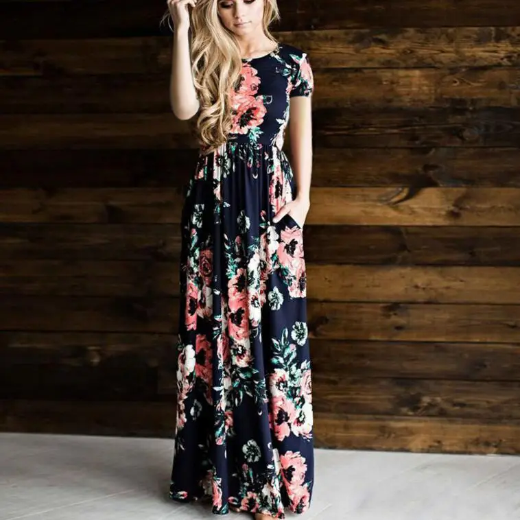 2022 Summer Floral Long Sleeve Dress for Women