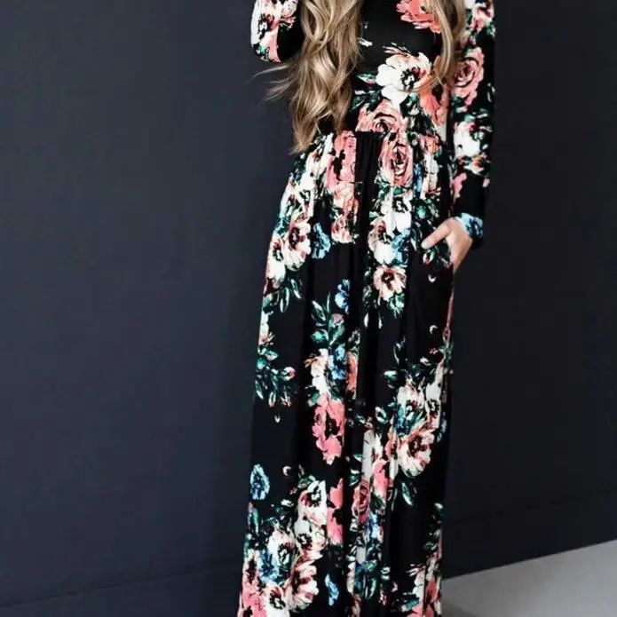 2022 Summer Floral Long Sleeve Dress for Women