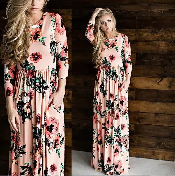 2022 Summer Floral Long Sleeve Dress for Women