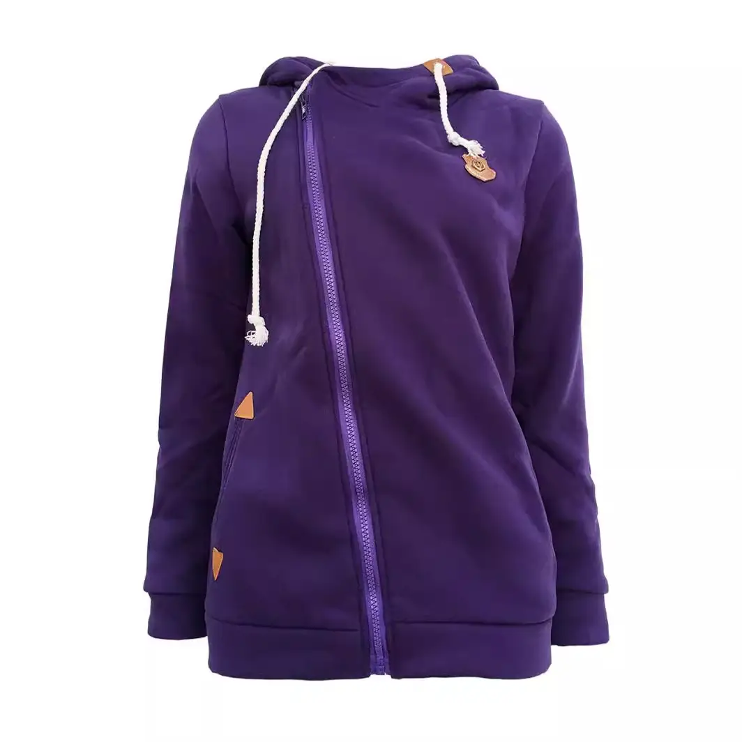 Women's New Era Sweatshirt Hoodie Jacket Side Zipper Dark Green - Image 30