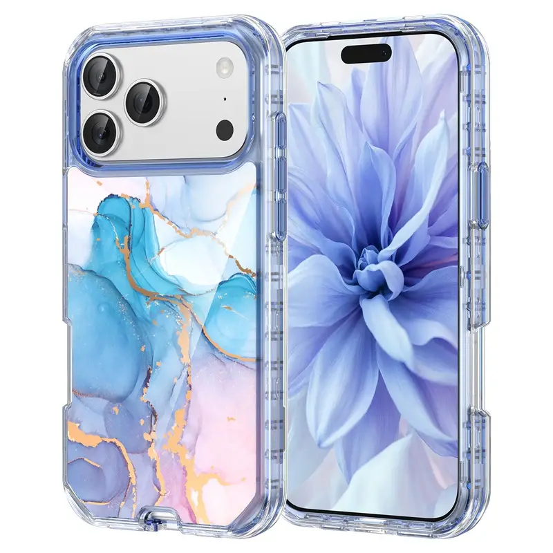 iPhone 17 Pro Max Marble Pattern Electroplated Case - Image 3