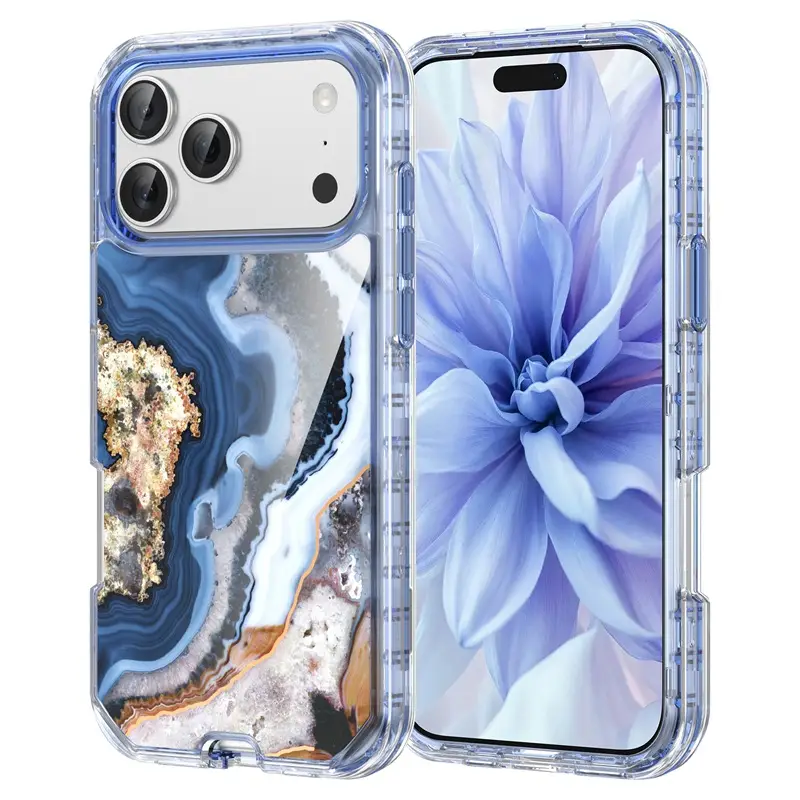 iPhone 17 Pro Max Marble Pattern Electroplated Case - Image 4