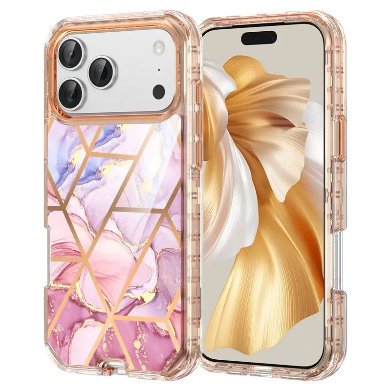 iPhone 17 Pro Max Marble Pattern Electroplated Case - Image 9