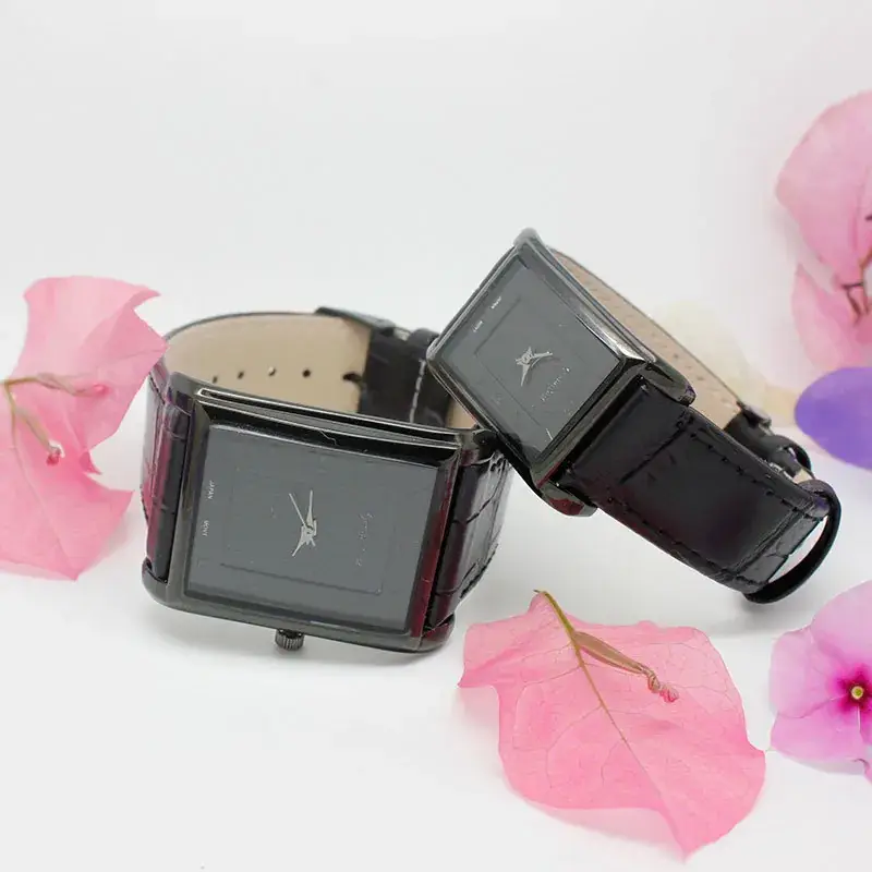 Square Watch Men Women Leather Strap Quartz Casual Couple Watch - Image 8