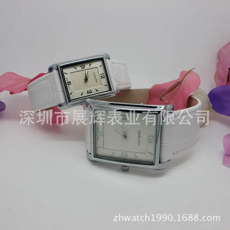 Square Watch Men Women Leather Strap Quartz Casual Couple Watch — feature 3