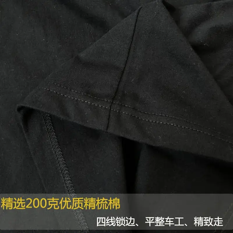 Black Cotton T-Shirt for Men Custom Embroidered - Image 7