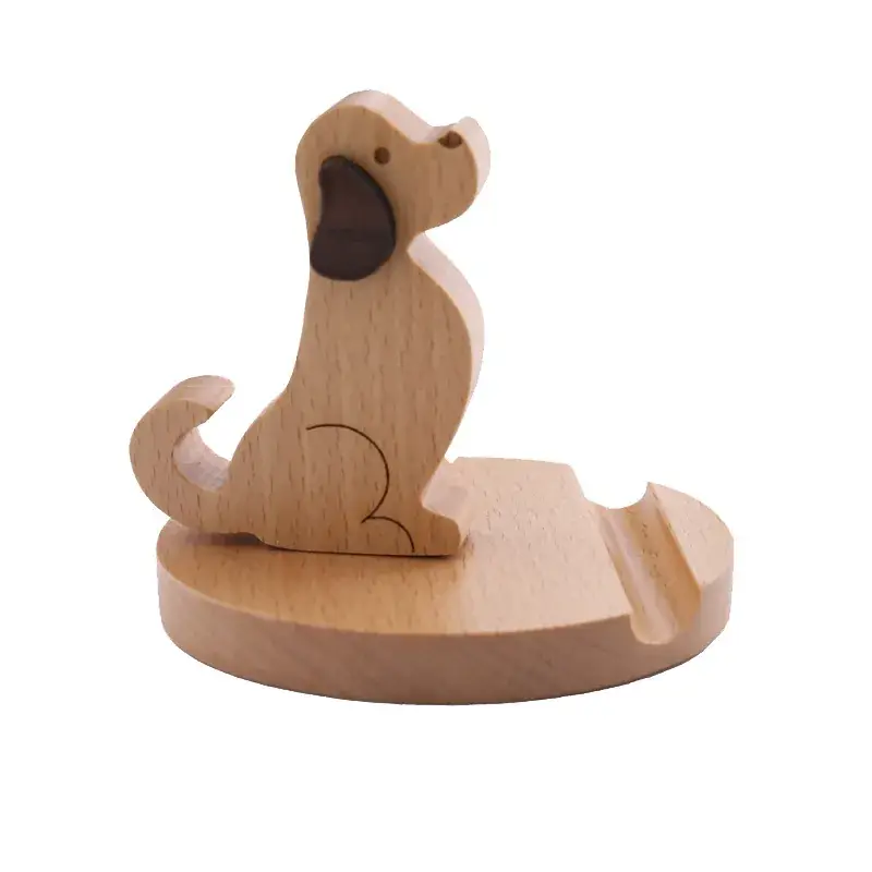 Golden hair dog phone holder