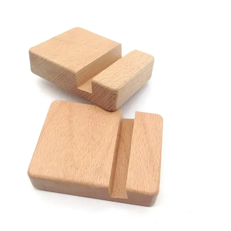 Beech large square rounded cell phone holder