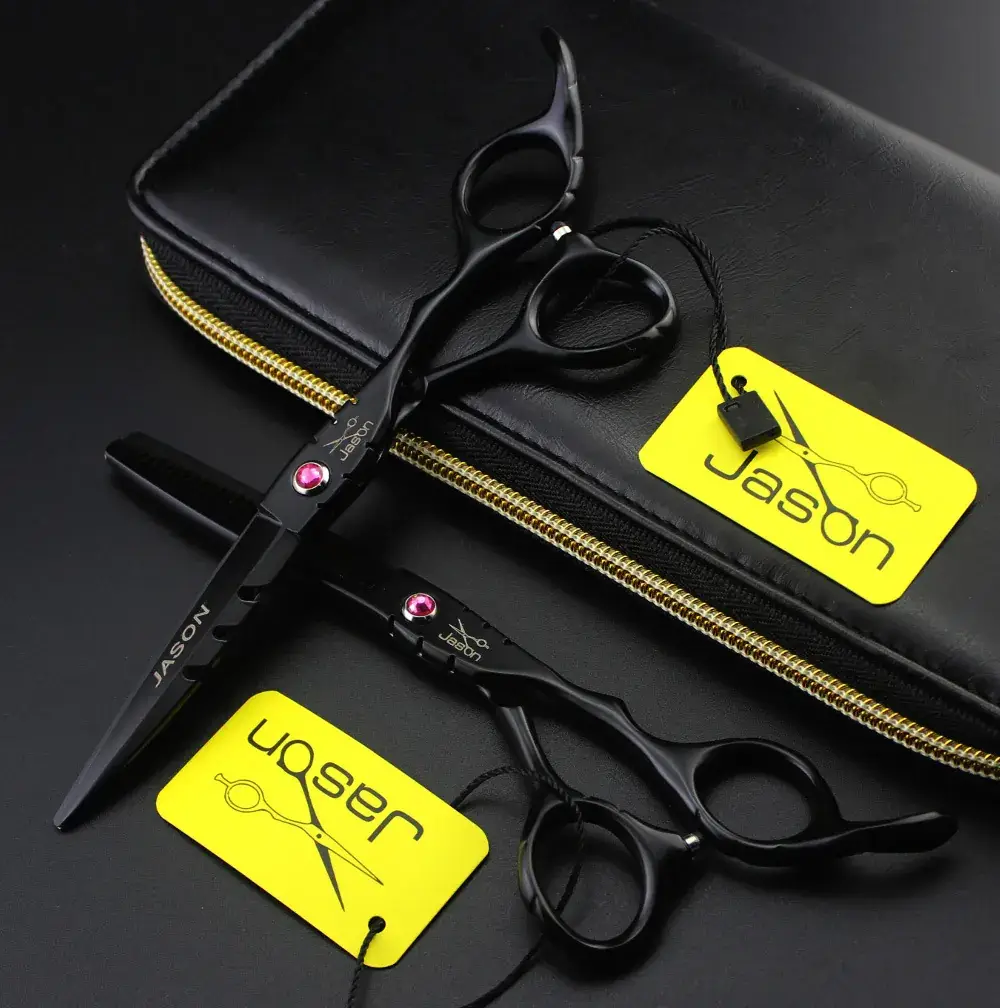 Black Hairdressing Scissors Jason/JASON 1 Pc - Image 4