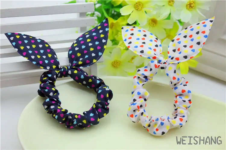 Rabbit Ears Hair Rope with Red Polka Dot Bow — feature 19