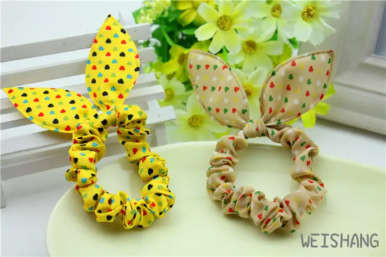 Rabbit Ears Hair Rope with Red Polka Dot Bow — feature 20