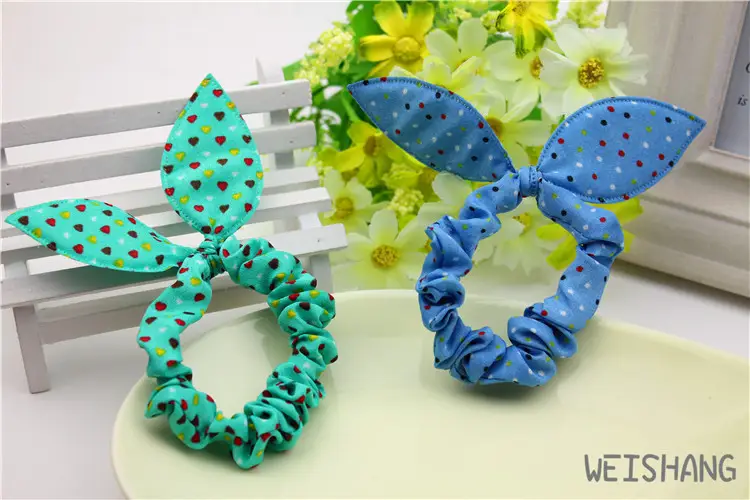 Rabbit Ears Hair Rope with Red Polka Dot Bow — feature 21