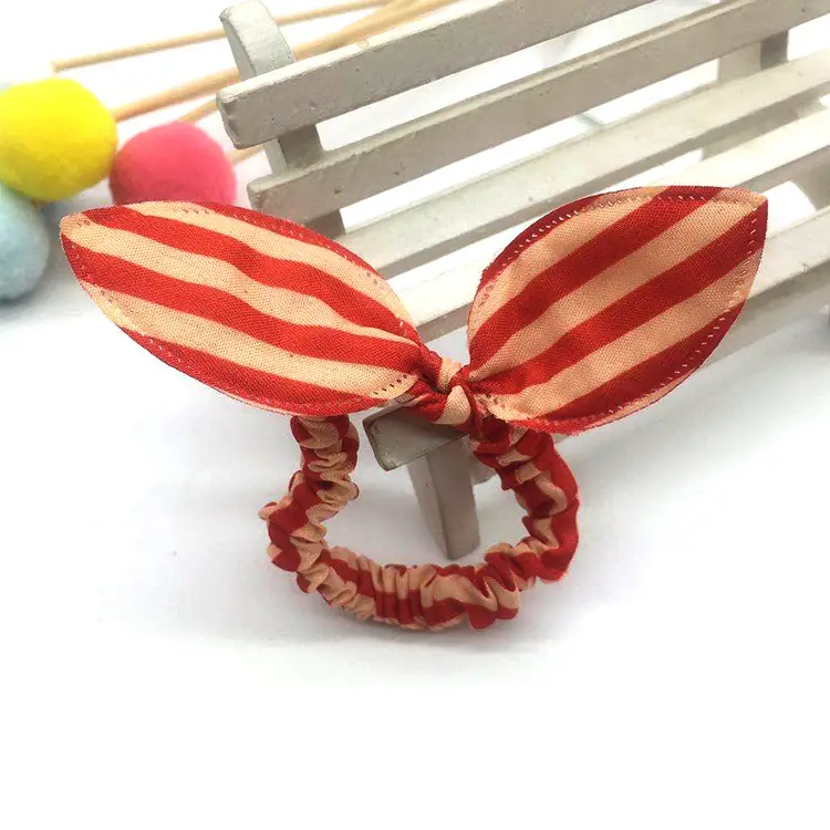 Rabbit Ears Hair Rope with Red Polka Dot Bow