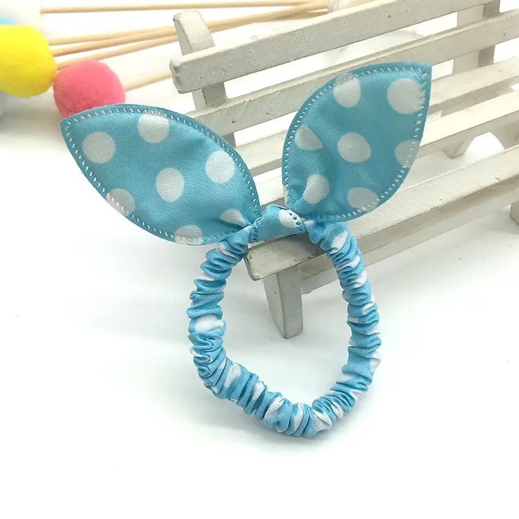 Rabbit Ears Hair Rope with Red Polka Dot Bow
