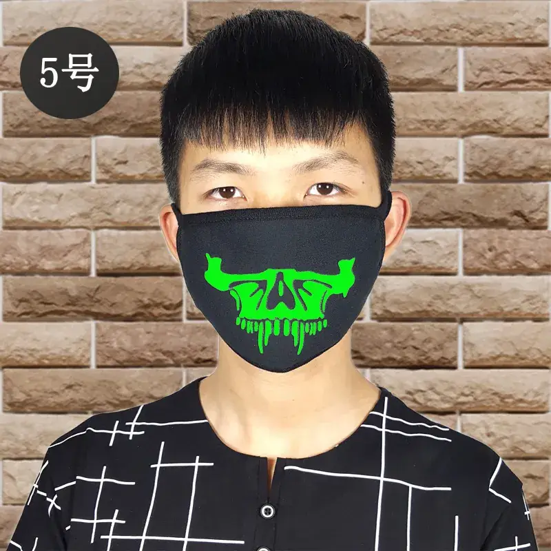 Fluorescence Mustache Mask for Men Women Halloween Cold Proof
