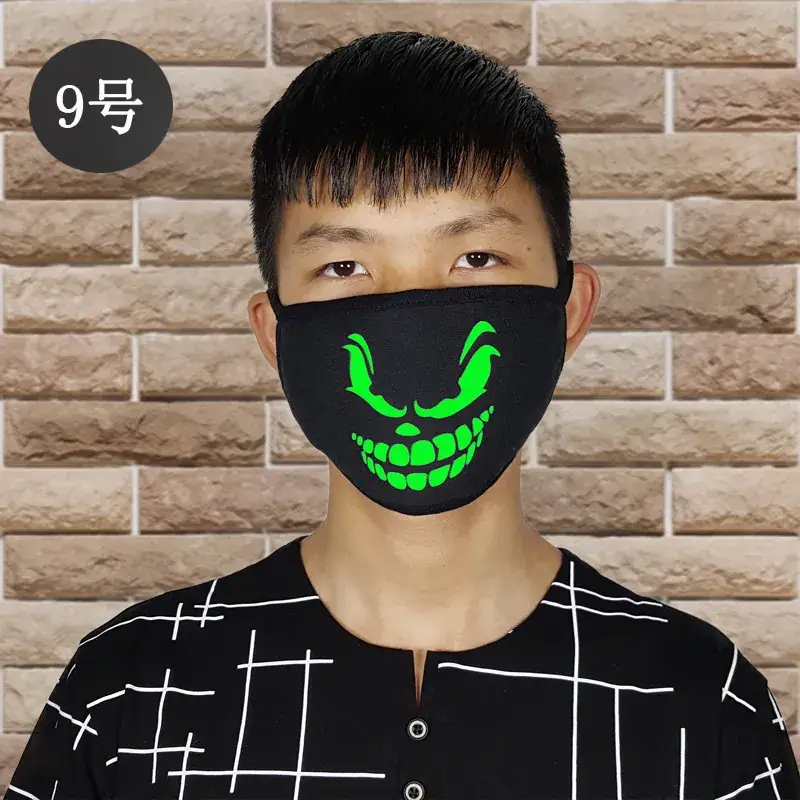 Fluorescence Mustache Mask for Men Women Halloween Cold Proof