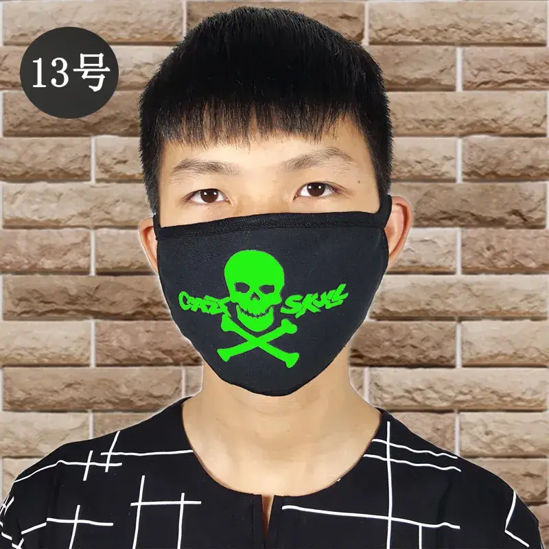 Fluorescence Mustache Mask for Men Women Halloween Cold Proof