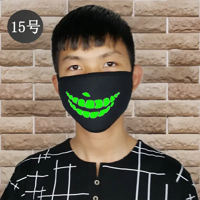 Fluorescence Mustache Mask for Men Women Halloween Cold Proof
