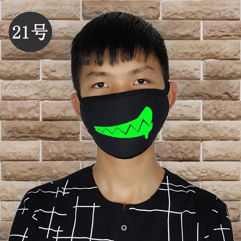 Fluorescence Mustache Mask for Men Women Halloween Cold Proof