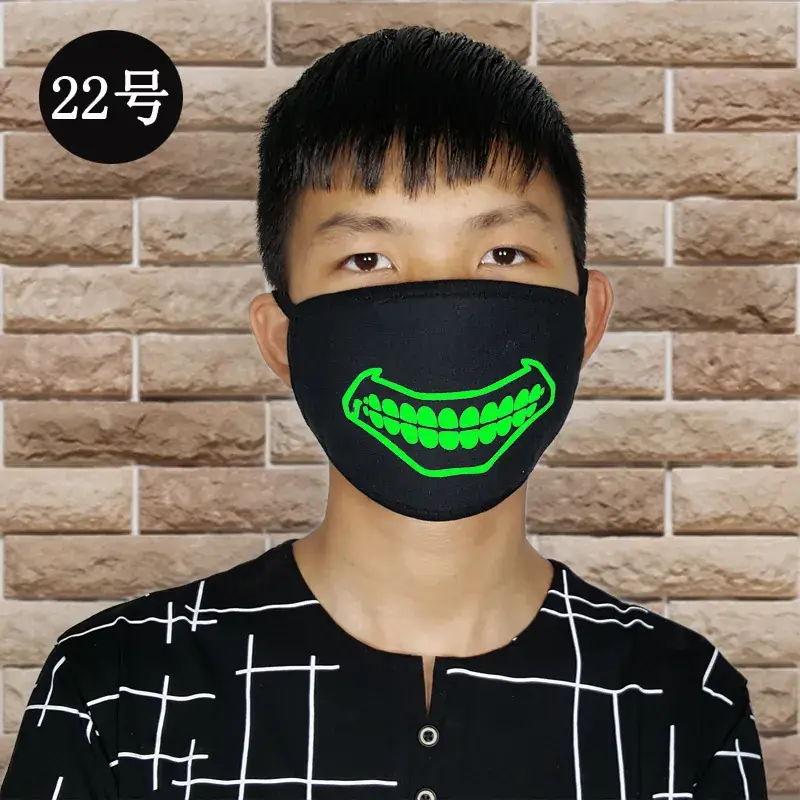 Fluorescence Mustache Mask for Men Women Halloween Cold Proof
