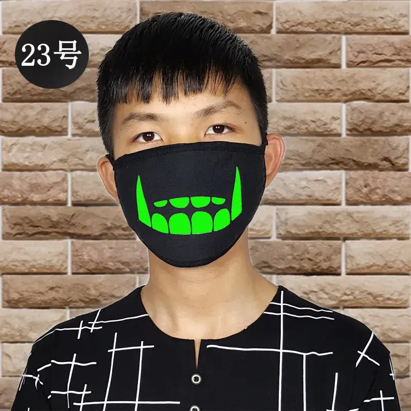 Fluorescence Mustache Mask for Men Women Halloween Cold Proof