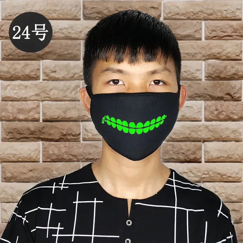 Fluorescence Mustache Mask for Men Women Halloween Cold Proof