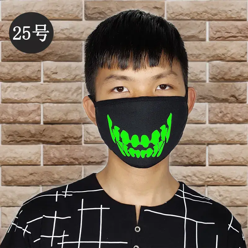 Fluorescence Mustache Mask for Men Women Halloween Cold Proof