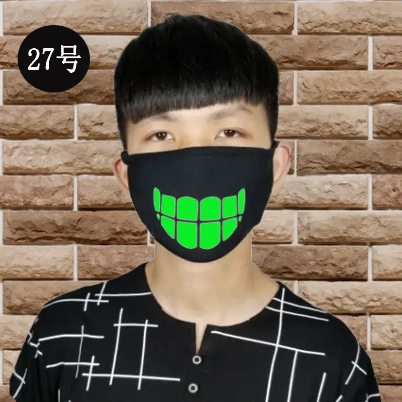 Fluorescence Mustache Mask for Men Women Halloween Cold Proof