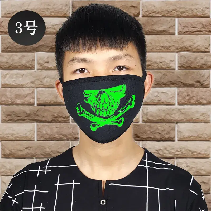 Fluorescence Mustache Mask for Men Women Halloween Cold Proof