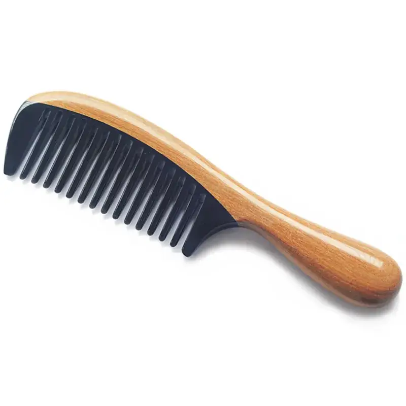 Green Sandalwood Horn Comb for Long Hair Women - Image 9