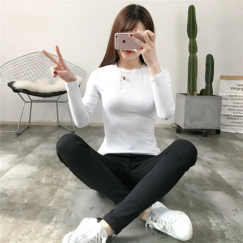 Women Grey Long Sleeve Slim Fit T-Shirt - Image 9