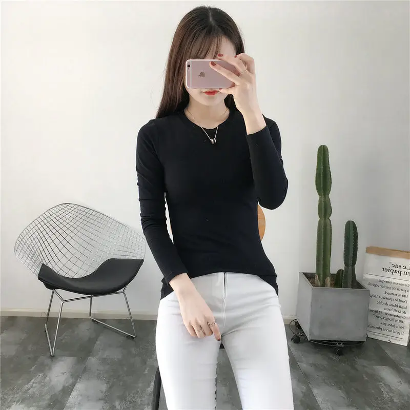 Women Grey Long Sleeve Slim Fit T-Shirt - Image 10