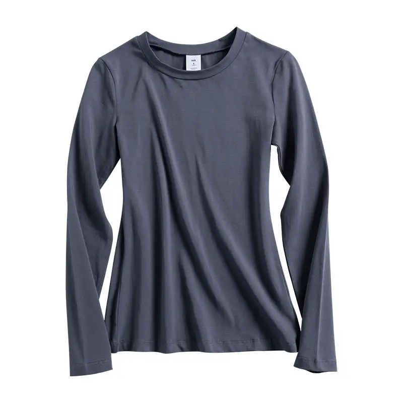 Women Grey Long Sleeve Slim Fit T-Shirt - Image 8