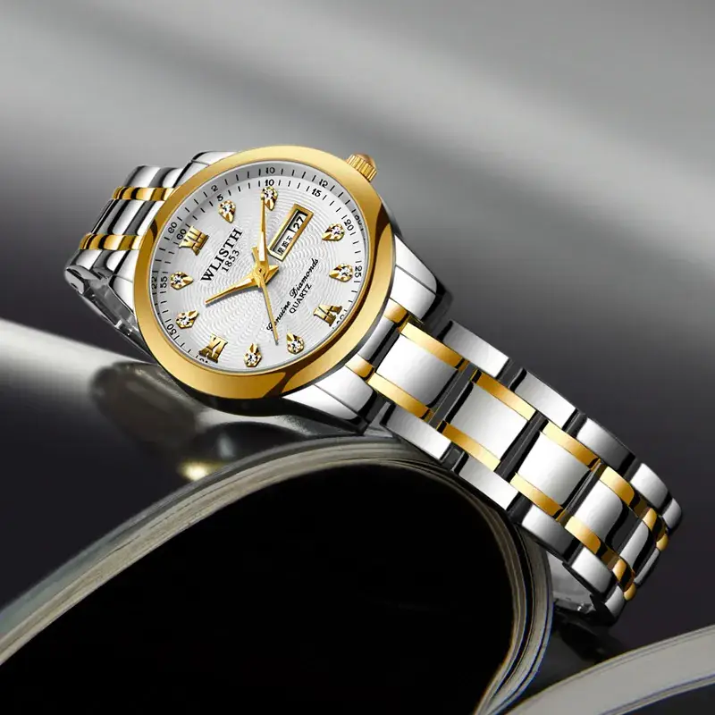 Women's Gold Silver Quartz Watch Waterproof Business Classic - Image 7