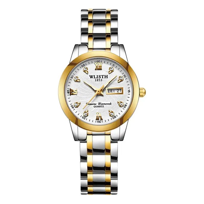 Women's Gold Silver Quartz Watch Waterproof Business Classic - Image 3
