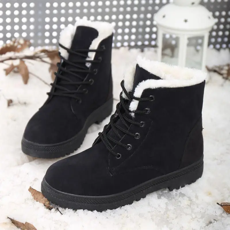 Cross-border snow boots women's fur cotton shoes plus size women's boots Korean snow boots women's cotton shoes batch - Image 3