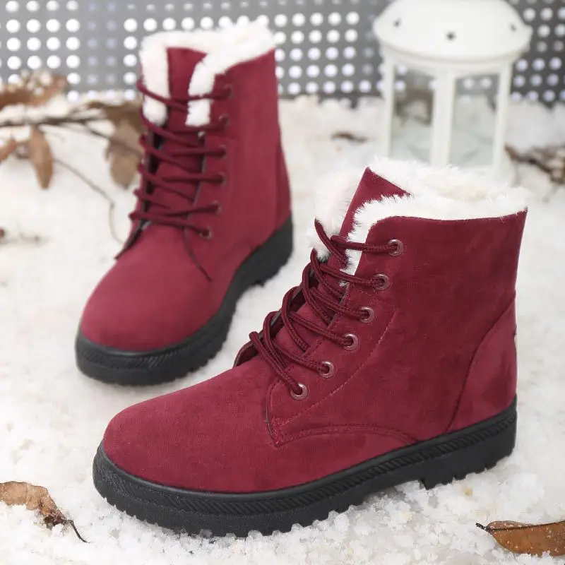 Cross-border snow boots women's fur cotton shoes plus size women's boots Korean snow boots women's cotton shoes batch - Image 2