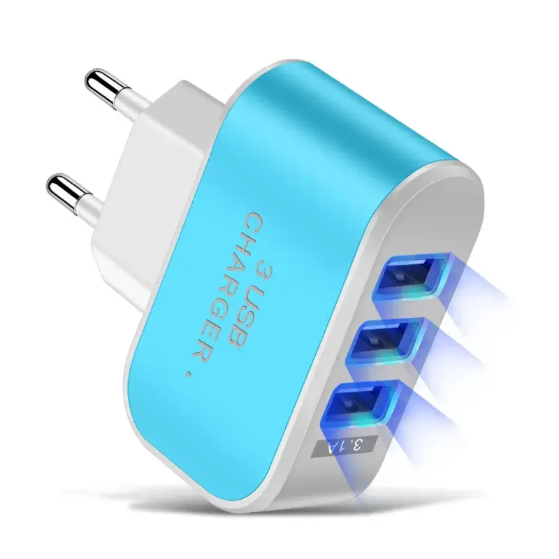3 Usb Smart Multi-Port USB Charger with LED Light - Image 2