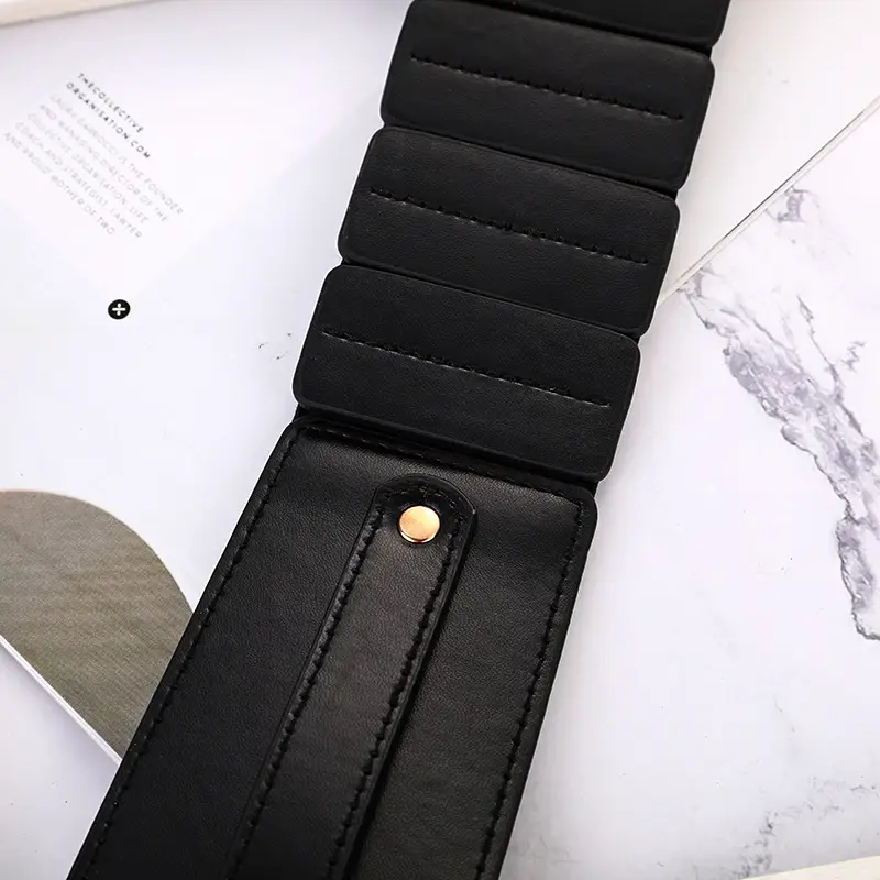 Black Elastic Waist Belt for Women, 1 Pc, Adjustable, Stylish - Image 3
