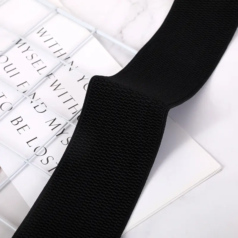 Black Elastic Waist Belt for Women, 1 Pc, Adjustable, Stylish - Image 4